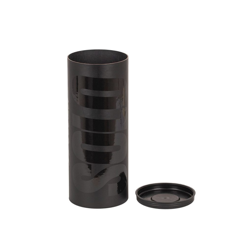 Canister negro para botellas con tapa